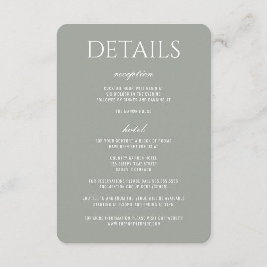 Forest Meadow Wedding エンクロージャーカード (正面)