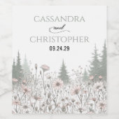 Forest Meadow Wedding ワインラベル (シングルラベル)