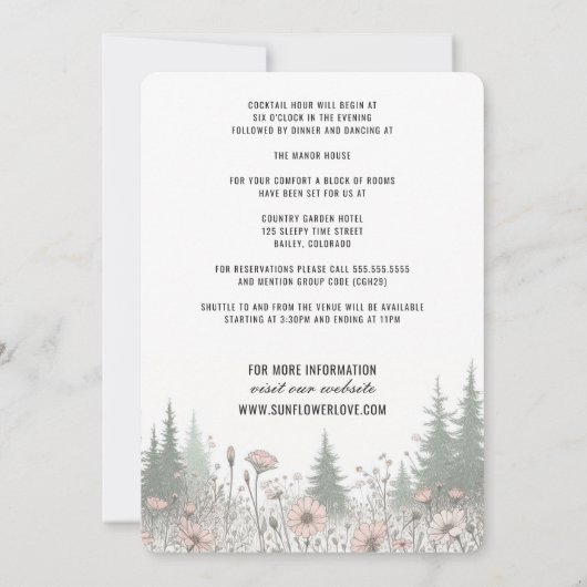 Forest Meadow Wedding 招待状 (裏面)