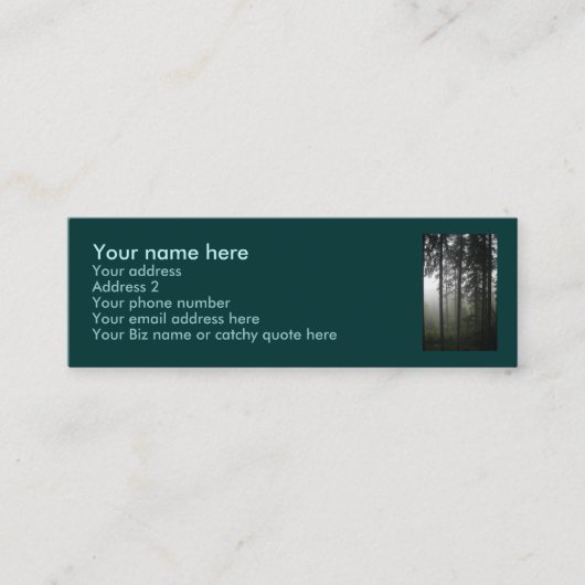 「FOREST MIST」自然プロファイルカード スキニー名刺 (正面)