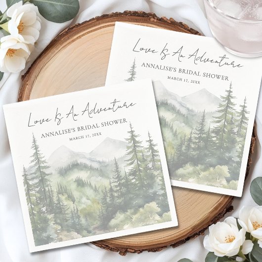 Forest Mountain Adventure Bridal Shower スタンダードカクテルナプキン