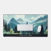 Forest Mountain Aesthetic Kawaii Nature Style デスクマット (キーボード&マウス)