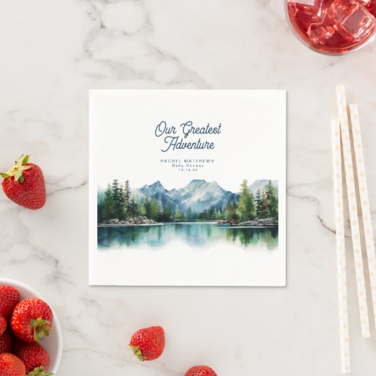 Forest Mountain Rustic Adventure Baby Shower  スタンダードカクテルナプキン (インサイチュ)