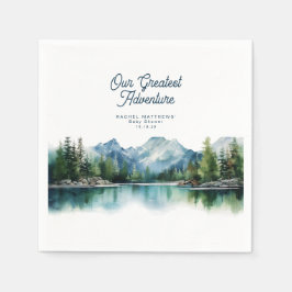 Forest Mountain Rustic Adventure Baby Shower  スタンダードカクテルナプキン
