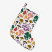Forest mushrooms. Seamless pattern, texture, backg スモールクリスマスストッキング (正面 (吊り時))