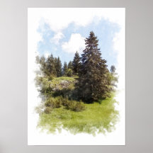 Forest Nature Landscape - Watercolor Poster