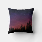 Forest Night Sky Nature with Starry Woodland Scene クッション (裏面)