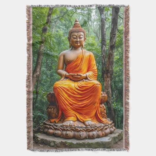 Forest of Calm: The Buddha's Sanctuary スローブランケット (正面縦)