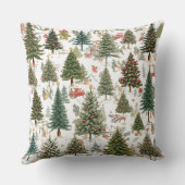 Forest of Christmas Trees with Ornaments Pillow クッション (裏面)