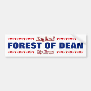 FOREST OF DEAN – 私の家 – イギリス;ハート バンパーステッカー