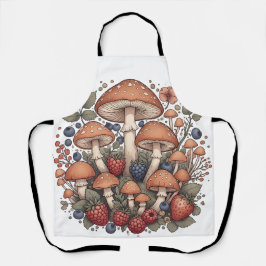 Forest of Mushrooms and Berries エプロン