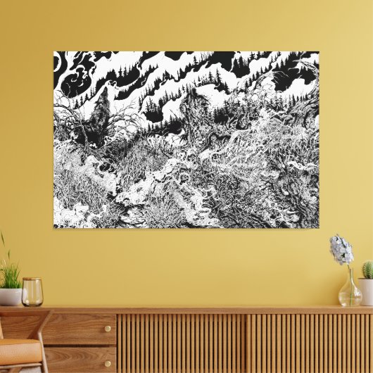 Forest of Shadows Fleece  キャンバスプリント (インサイチュ (リビング))