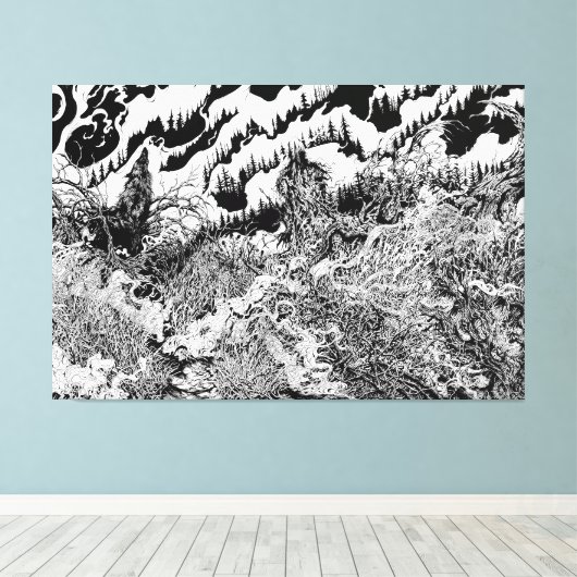 Forest of Shadows Fleece  キャンバスプリント (インサイチュ (ウッドフロア))