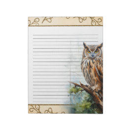 Forest Owl Woodland Animals自然をテーマにしたメモ帳 ノートパッド