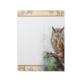 Forest Owl Woodland Animals自然をテーマにしたメモ帳 ノートパッド