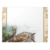 Forest Owl Woodland Animals自然をテーマにしたメモ帳 ノートパッド (正面)
