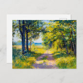 Forest Path in Golden Summer Light シーズンポストカード (正面/裏面)