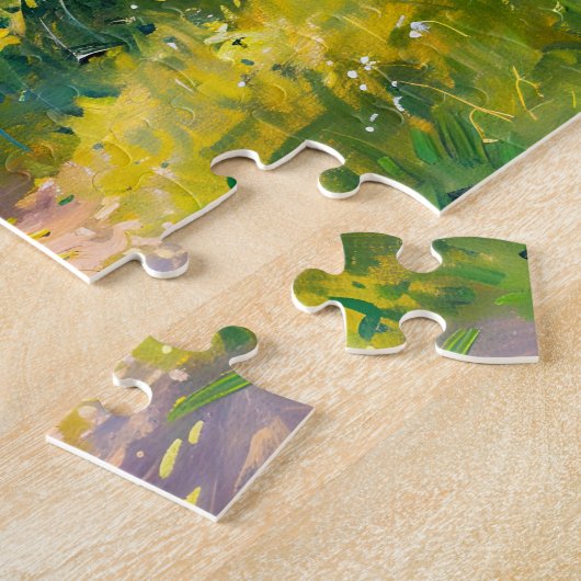 Forest Path in Golden Summer Light ジグソーパズル (側面)