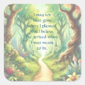Forest Path & Quote スクエアシール (正面)