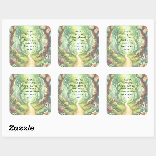 Forest Path & Quote スクエアシール (シート)