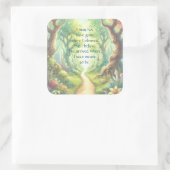 Forest Path & Quote スクエアシール (バッグ)