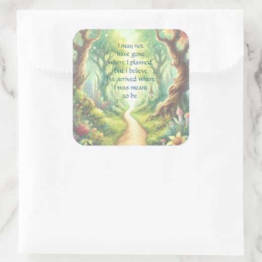 Forest Path & Quote スクエアシール (バッグ)