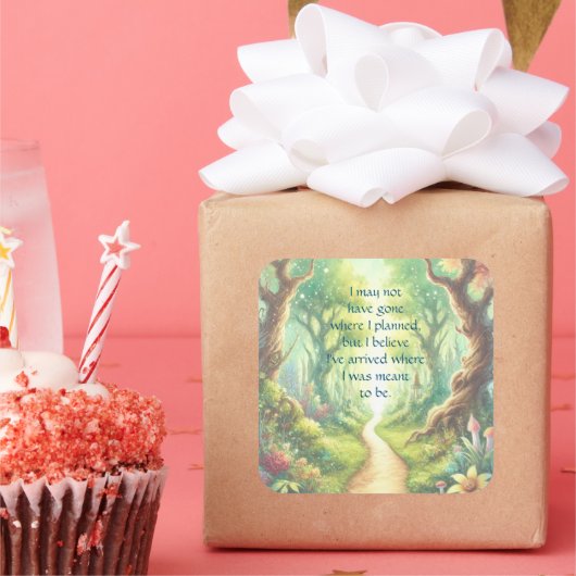 Forest Path & Quote スクエアシール (パーティー)