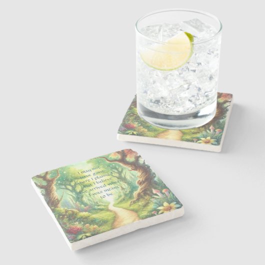 Forest Path & Quote ストーンコースター (横)