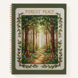 Forest Peace Embroidered Nature Path Journal ノートブック