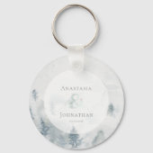 Forest Pine Tree Rustic Watercolor  キーホルダー (正面)