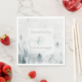 Forest Pine Tree Rustic Watercolor  スタンダードランチョンナプキン (インサイチュ)