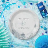 Forest Pine Tree Rustic Watercolor  ペーパープレート (パーティー)