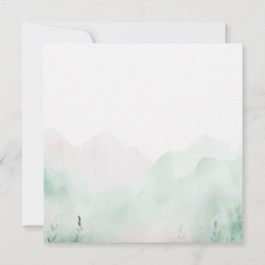 Forest Pine Tree Rustic Watercolor  招待状 (裏面)