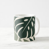 Forest Sage Tropical Leaf Silhouette コーヒーマグカップ (正面右)