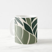 Forest Sage Tropical Leaf Silhouette コーヒーマグカップ (正面左)