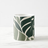 Forest Sage Tropical Leaf Silhouette コーヒーマグカップ (中央)