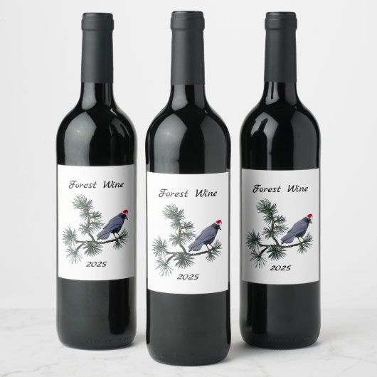 Forest Santa Crow Wine Labels ワインラベル (ボトル)