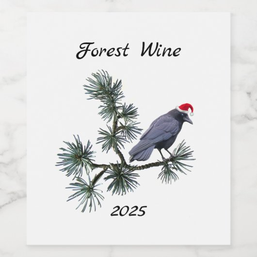 Forest Santa Crow Wine Labels ワインラベル (シングルラベル)