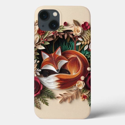 Forest Serenity: Fox in Bloom Case-Mate iPhoneケース (裏面)