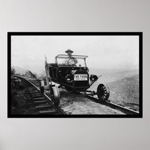 Forest Service Worker in His Patrol Vehicle 1920 ポスター