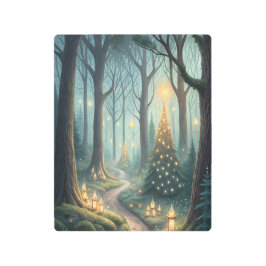 Forest Spirits of Christmas | Fantasy Winter Art メタルプリント