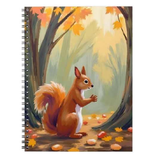 Forest Squirrel | Autumn Animal Watercolor Fall ノートブック (正面)