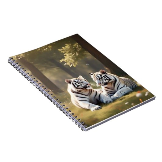 Forest Stillness – White Tigers Notebook ノートブック (右側)