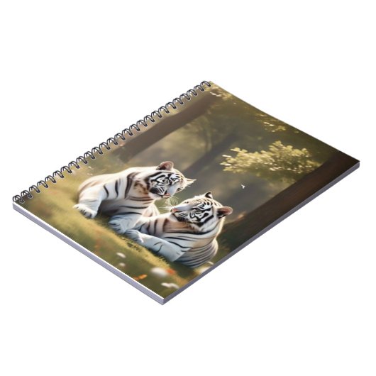 Forest Stillness – White Tigers Notebook ノートブック (左側)