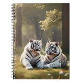 Forest Stillness – White Tigers Notebook ノートブック (正面)