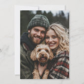 Forest String Lights Floral Rustic Photo Wedding セーブザデート (裏面)