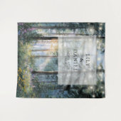 Forest String Lights Floral Wedding Photo Backdrop タペストリー (正面(横))