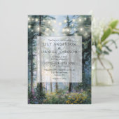 Forest String Lights Wildflower Floral Wedding 招待状 (スタンド正面)