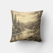Forest Sunset Throw Pillow Cover クッション (裏面)
