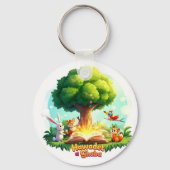 "Forest Tales Keychain – Enchanted Woodland Story  キーホルダー (正面)